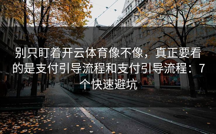 别只盯着开云体育像不像，真正要看的是支付引导流程和支付引导流程：7个快速避坑
