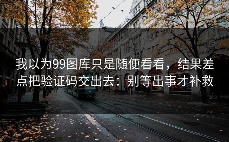 我以为99图库只是随便看看，结果差点把验证码交出去：别等出事才补救