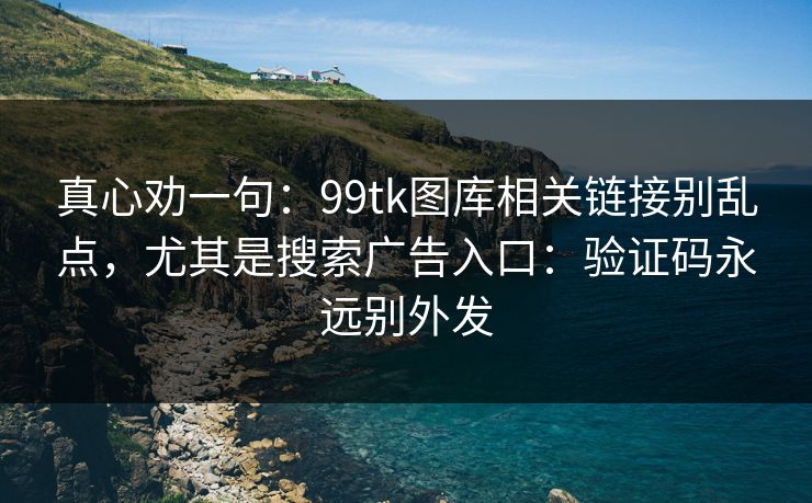 真心劝一句：99tk图库相关链接别乱点，尤其是搜索广告入口：验证码永远别外发
